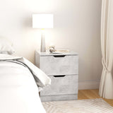 NNEVL Bedside Cabinets 2 pcs Concrete Grey 40x40x50 cm Chipboard