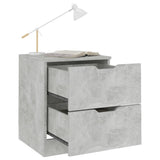 NNEVL Bedside Cabinets 2 pcs Concrete Grey 40x40x50 cm Chipboard