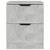 NNEVL Bedside Cabinets 2 pcs Concrete Grey 40x40x50 cm Chipboard