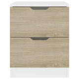 NNEVL Bedside Cabinets 2 pcs White & Sonoma Oak 40x40x50 cm Chipboard