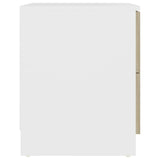 NNEVL Bedside Cabinets 2 pcs White & Sonoma Oak 40x40x50 cm Chipboard