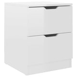 NNEVL Bedside Cabinet High Gloss White 40x40x50 cm Chipboard
