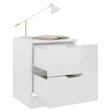 NNEVL Bedside Cabinet High Gloss White 40x40x50 cm Chipboard