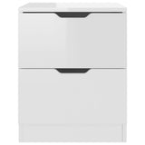 NNEVL Bedside Cabinet High Gloss White 40x40x50 cm Chipboard