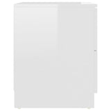 NNEVL Bedside Cabinet High Gloss White 40x40x50 cm Chipboard