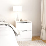 NNEVL Bedside Cabinet High Gloss White 40x40x50 cm Chipboard