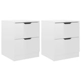 NNEVL Bedside Cabinets 2 pcs High Gloss White 40x40x50 cm Chipboard