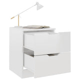 NNEVL Bedside Cabinets 2 pcs High Gloss White 40x40x50 cm Chipboard
