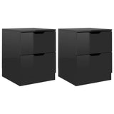 NNEVL Bedside Cabinets 2 pcs High Gloss Black 40x40x50 cm Chipboard