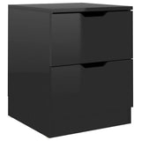 NNEVL Bedside Cabinets 2 pcs High Gloss Black 40x40x50 cm Chipboard