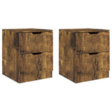NNEVL Bedside Cabinets 2 pcs Smoked Oak 40x40x50 cm Chipboard