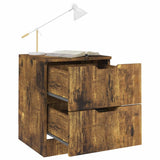NNEVL Bedside Cabinets 2 pcs Smoked Oak 40x40x50 cm Chipboard