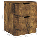 NNEVL Bedside Cabinets 2 pcs Smoked Oak 40x40x50 cm Chipboard