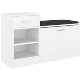 NNEVL Shoe Bench White 94.5x31x57 cm Chipboard