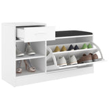NNEVL Shoe Bench White 94.5x31x57 cm Chipboard