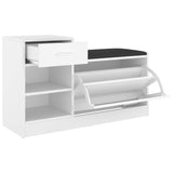 NNEVL Shoe Bench White 94.5x31x57 cm Chipboard