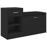 NNEVL Shoe Bench Black 94.5x31x57 cm Chipboard