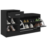 NNEVL Shoe Bench Black 94.5x31x57 cm Chipboard