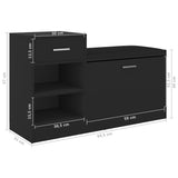 NNEVL Shoe Bench Black 94.5x31x57 cm Chipboard