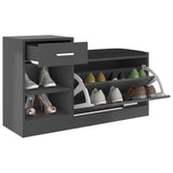NNEVL Shoe Bench Grey 94.5x31x57 cm Chipboard