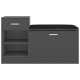 NNEVL Shoe Bench Grey 94.5x31x57 cm Chipboard