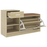 NNEVL Shoe Bench Sonoma Oak 94.5x31x57 cm Chipboard