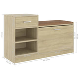 NNEVL Shoe Bench Sonoma Oak 94.5x31x57 cm Chipboard