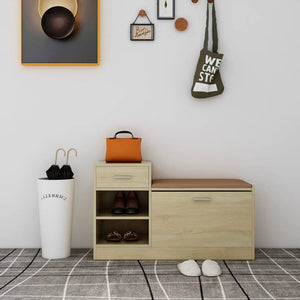 NNEVL Shoe Bench Sonoma Oak 94.5x31x57 cm Chipboard