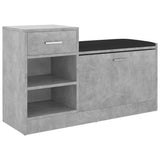NNEVL Shoe Bench Concrete Grey 94.5x31x57 cm Chipboard