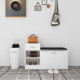 NNEVL Shoe Bench High Gloss White 94.5x31x57 cm Chipboard