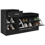NNEVL Shoe Bench High Gloss Black 94.5x31x57 cm Chipboard