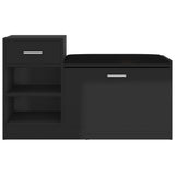 NNEVL Shoe Bench High Gloss Black 94.5x31x57 cm Chipboard