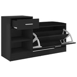 NNEVL Shoe Bench High Gloss Black 94.5x31x57 cm Chipboard