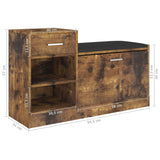 NNEVL Shoe Bench Smoked Oak 94.5x31x57 cm Chipboard