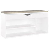 NNEVL Shoe Bench with Cushion White 104x30x49 cm Chipboard