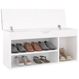 NNEVL Shoe Bench with Cushion White 104x30x49 cm Chipboard