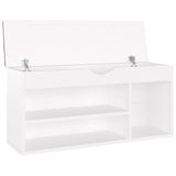 NNEVL Shoe Bench with Cushion White 104x30x49 cm Chipboard