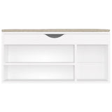 NNEVL Shoe Bench with Cushion White 104x30x49 cm Chipboard