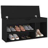 NNEVL Shoe Bench with Cushion Black 104x30x49 cm Chipboard