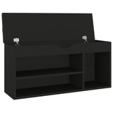 NNEVL Shoe Bench with Cushion Black 104x30x49 cm Chipboard