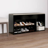 NNEVL Shoe Bench with Cushion Black 104x30x49 cm Chipboard