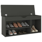 NNEVL Shoe Bench with Cushion Grey 104x30x49 cm Chipboard