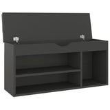 NNEVL Shoe Bench with Cushion Grey 104x30x49 cm Chipboard