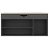 NNEVL Shoe Bench with Cushion Grey 104x30x49 cm Chipboard