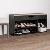 NNEVL Shoe Bench with Cushion Grey 104x30x49 cm Chipboard