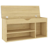 NNEVL Shoe Bench with Cushion Sonoma Oak 104x30x49 cm Chipboard