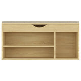 NNEVL Shoe Bench with Cushion Sonoma Oak 104x30x49 cm Chipboard
