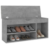 NNEVL Shoe Bench with Cushion Concrete Grey 104x30x49 cm Chipboard