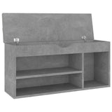 NNEVL Shoe Bench with Cushion Concrete Grey 104x30x49 cm Chipboard
