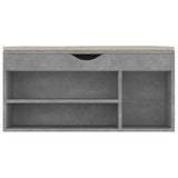 NNEVL Shoe Bench with Cushion Concrete Grey 104x30x49 cm Chipboard